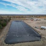 Photo of a geosythetic liner installation in Canada